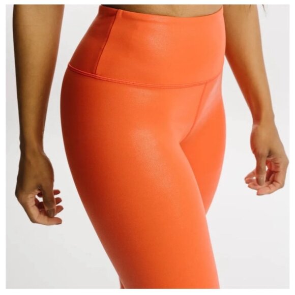NEW Zyia Tangerine Metallic Plus Light n Tight High-Rise 7/8 24” Leggings Size 2 - Picture 2 of 11